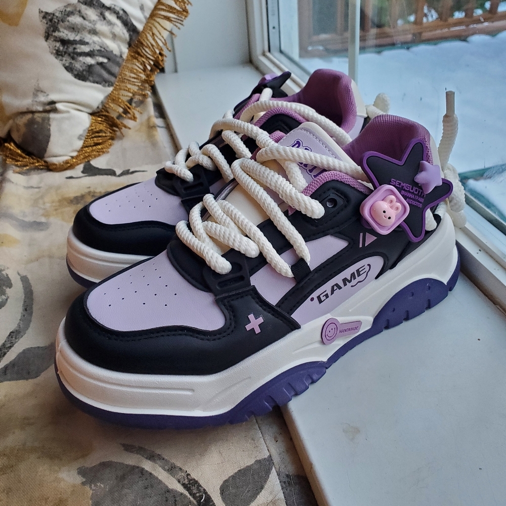 Kawaii purple bunny sneakers